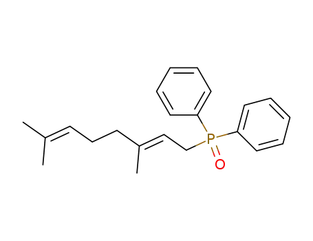 Molecular Structure of 13303-62-3 (E-(3,7-dimethylocta-2,6-dienyl)diphenylphosphine oxide)