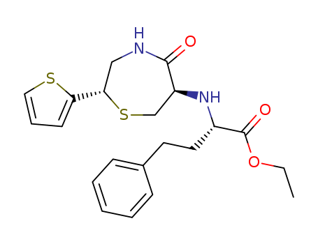 ethyl (2S)-2-[[(2S,6R)-5-oxo-2-thiophen-2-yl-1,4-thiazepan-6-yl]amino]-4-phenylbutanoate
