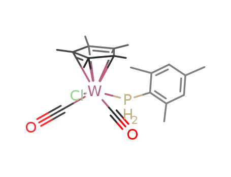 (C<sub>5</sub>(CH<sub>3</sub>)5)W(CO)2(P(C<sub>6</sub>H<sub>2</sub>(CH<sub>3</sub>)3)H<sub>2</sub>)Cl