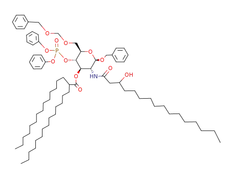 2-Tetradecyl-hexadecanoic acid (2R,3R,4R,5S,6R)-2-benzyloxy-6-benzyloxymethoxymethyl-5-(diphenoxy-phosphoryloxy)-3-(3-hydroxy-hexadecanoylamino)-tetrahydro-pyran-4-yl ester