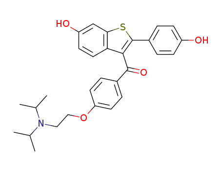 <6-hydroxy-2-(4-hydroxyphenyl)benzo<b>thien-3-yl><4-<2-<bis(1-methylethyl)amino>ethoxy>phenyl>methanone