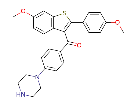 (6-methoxy-2-(4-methoxyphenyl)benzo[b]thiophen-3-yl)(4-(piperazin-1-yl)phenyl)methanone