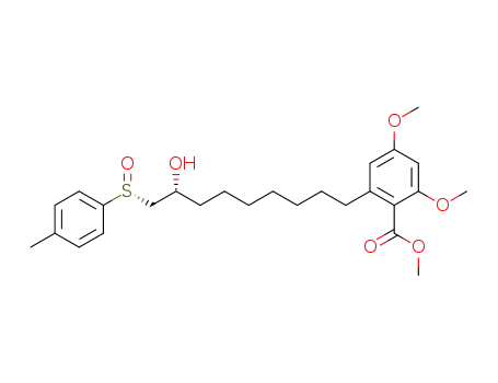 (+)(R,R) methyl 2,4-dimethoxy-6-<8-hydroxy-9-(p-tolylsulfinyl) nonyl> benzoate