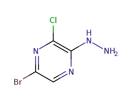 Molecular Structure of 850421-08-8 (1-(5-broMo-3-chloropyrazin-2-yl)hydrazine)