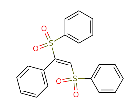 Molecular Structure of 98496-60-7 (Benzene, 1,1'-[(1-phenyl-1,2-ethenediyl)bis(sulfonyl)]bis-, (E)-)
