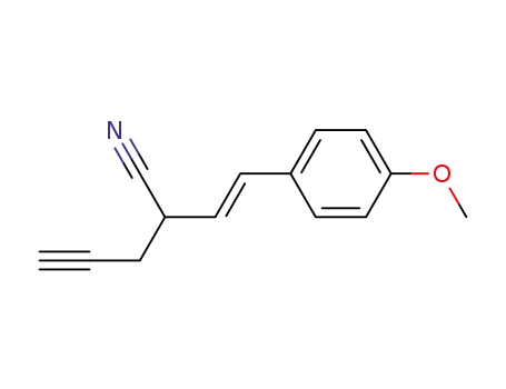 Molecular Structure of 87639-23-4 (4-Pentynenitrile, 2-[2-(4-methoxyphenyl)ethenyl]-)