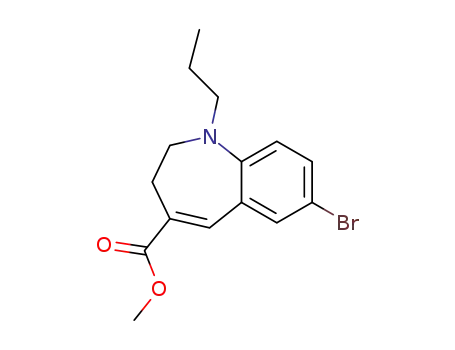 Molecular Structure of 497856-41-4 (1H-1-Benzazepine-4-carboxylic acid, 7-bromo-2,3-dihydro-1-propyl-,
methyl ester)