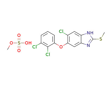 Molecular Structure of 1380167-24-7 (6-chloro-5-(2,3-dichlorophenoxy)-2-(methylthio)-1H-benzimidazole methylsulfate)