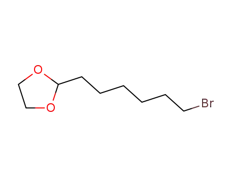 Molecular Structure of 22374-56-7 (1,3-Dioxolane, 2-(6-bromohexyl)-)