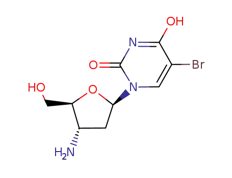 Molecular Structure of 85236-93-7 (3'-amino-2',3'-dideoxy-5-bromouridine)