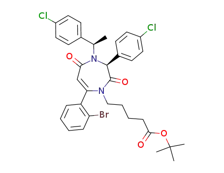 5-{(S)-7-(2-Bromo-phenyl)-3-(4-chloro-phenyl)-4-[(R)-1-(4-chloro-phenyl)-ethyl]-2,5-dioxo-2,3,4,5-tetrahydro-[1,4]diazepin-1-yl}-pentanoic acid tert-butyl ester