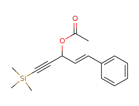 Molecular Structure of 87639-32-5 (1-Penten-4-yn-3-ol, 1-phenyl-5-(trimethylsilyl)-, acetate)