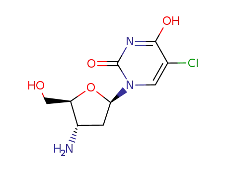 Molecular Structure of 85236-94-8 (3'-amino-2',3'-dideoxy-5-chlorouridine)