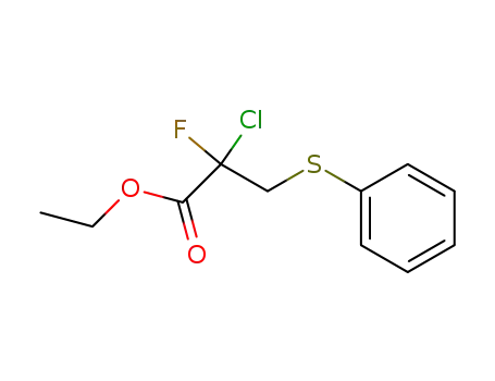 Molecular Structure of 42909-50-2 (2-Chloro-2-fluoro-3-phenylsulfanyl-propionic acid ethyl ester)