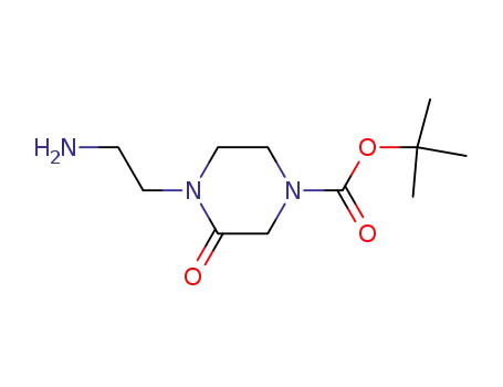Molecular Structure of 234108-58-8 (tert-butyl 4-(2-aMinoethyl)-3-oxopiperazine-1-carboxylate)