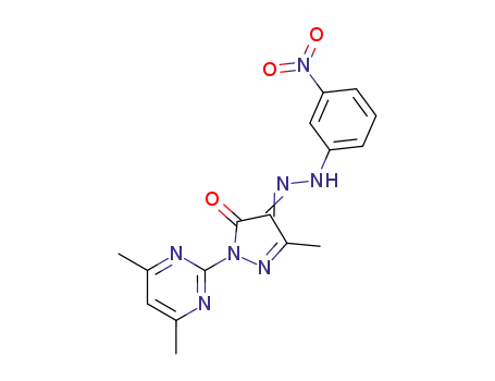 2-(4,6-dimethyl-pyrimidin-2-yl)-5-methyl-2<i>H</i>-pyrazole-3,4-dione 4-[(3-nitro-phenyl)-hydrazone]