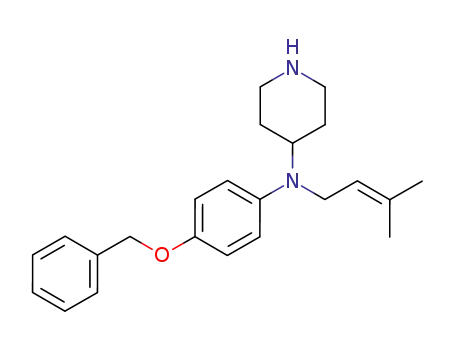 Molecular Structure of 241499-30-9 ((4-benzyloxy-phenyl)-(3-methyl-but-2-enyl)-piperidin-4-yl-amine)