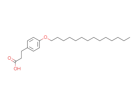 Molecular Structure of 65686-14-8 (Benzenepropanoic acid, 4-(tetradecyloxy)-)