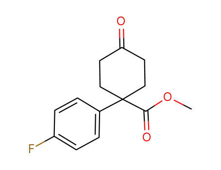 Molecular Structure of 80912-51-2 (Methyl 1-(4-fluorophenyl)-4-oxocyclohexane-1-carboxylate)