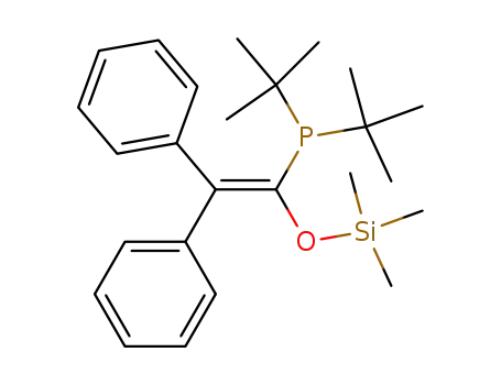 Molecular Structure of 80269-53-0 (Phosphine,
bis(1,1-dimethylethyl)[2,2-diphenyl-1-[(trimethylsilyl)oxy]ethenyl]-)
