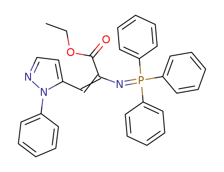 ethyl β-<(1-phenyl)-5-pyrazolyl>-α-(triphenylphosphoranylidenamino)acrylate