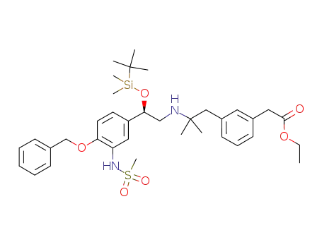 ethyl (3-{2-[((2R)-2-{[tert-butyl(dimethyl)silyl]oxy}-2-{4-benzyloxy-3-[(methylsulfonyl)amino]phenyl}ethyl)amino]-2-methylpropyl}phenyl)acetate