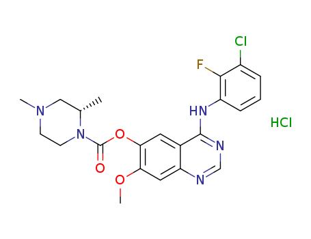 (R)-4-((3-chloro-2-fluorophenyl)amino)-7-methoxyquinazolin-6-yl2,4-dimethylpiperazine-1-carboxylatehydrochloridesalt