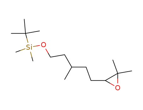 Molecular Structure of 121618-71-1 (Silane,
(1,1-dimethylethyl)[[5-(3,3-dimethyloxiranyl)-3-methylpentyl]oxy]dimethyl-)