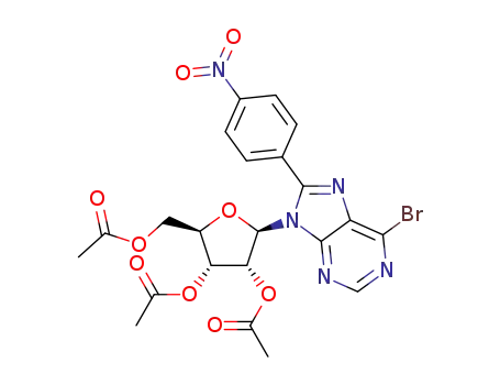(2R,3R,4R,5R)-2-(acetoxymethyl)-5-(6-bromo-8-(4-nitrophenyl)-9H-purin-9-yl)tetrahydrofuran-3,4-diyl diacetate