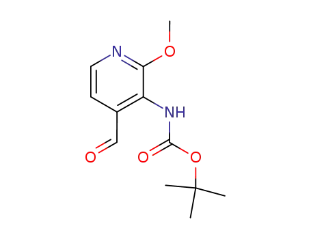 Molecular Structure of 162709-22-0 (tert-butyl 4-forMyl-2-Methoxypyridin-3-ylcarbaMate)