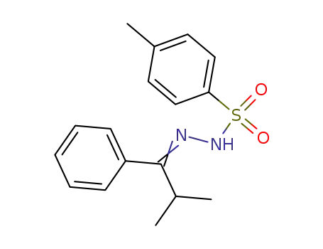 Molecular Structure of 62461-01-2 (Benzenesulfonic acid, 4-methyl-,
(2-methyl-1-phenylpropylidene)hydrazide, (Z)-)