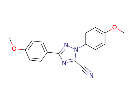 Molecular Structure of 113675-37-9 (1H-1,2,4-Triazole-5-carbonitrile, 1,3-bis(4-methoxyphenyl)-)