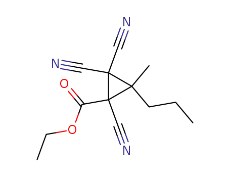Molecular Structure of 24543-22-4 (1,2,2-Tricyan-3-methyl-3-propyl-cyclopropan-1-carbonsaeure-aethylester)