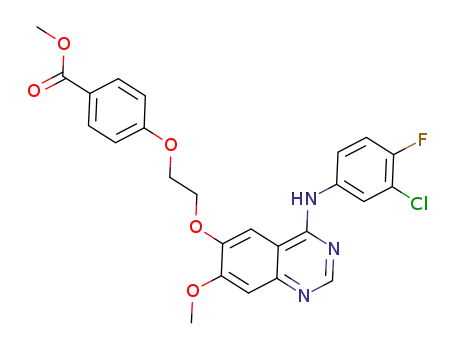 Molecular Structure of 1012057-89-4 (methyl 4-(2-(4-(3-chloro-4-fluorophenylamino)-7-methoxyquinazolin-6-yloxy)ethoxy)benzoate)