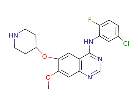 4-(5-chloro-2-fluoroanilino)-7-methoxy-6-[(piperidin-4-yl)oxy]quinazoline
