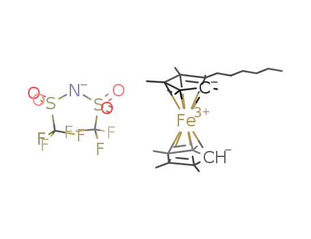 Molecular Structure of 1372129-13-9 (hexyloctamethylferrocenium bis(trifluoromethylsulfonyl)amide)
