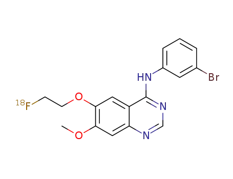 Molecular Structure of 1389355-33-2 (N-(3-bromophenyl)-6-(2-[18F]fluoroethoxy)-7-methoxyquinazolin-4-amine)