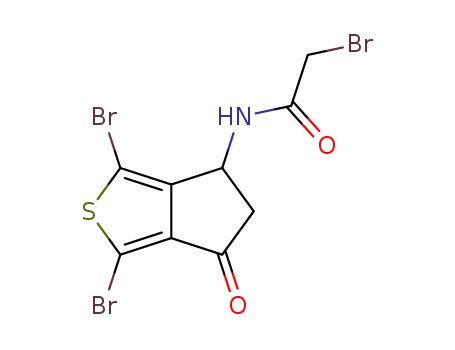 Molecular Structure of 872408-08-7 (2-bromo-N-(1,3-dibromo-6-oxo-5,6-dihydro-4H-cyclopenta[c]thien-4-yl)acetamide)