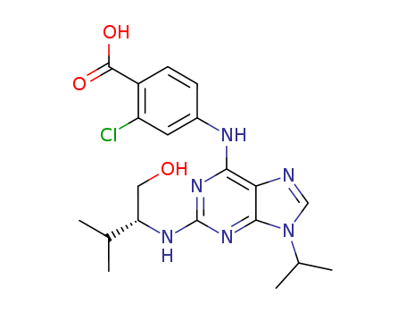 Purvalanol B;(2R)-2-[[6-[(3-Chloro-4-carboxyphenyl)aMino]-9-(1-Methylethyl)-9H-purin-2-yl]aMino]-3-Methyl-1-butanol