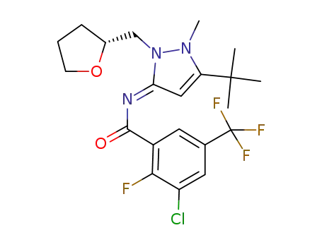 N-{(3E)-5-tert-butyl-1-methyl-2-[(2R)-tetrahydrofuran-2-ylmethyl]-1,2-dihydro-3H-pyrazol-3-ylidene}-3-chloro-2-fluoro-5-(trifluoromethyl)benzamide