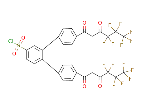 Molecular Structure of 200862-70-0 (4,4''-BIS(4,4,5,5,6,6,6-HEPTAFLUORO-1,3-DIOXOHEXYL)-O-TERPHENYL-4'-SULFONYL CHLO)