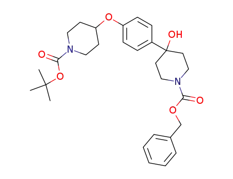 phenylmethyl 4-{4-[(1-{[(1,1-dimethylethyl)oxy]carbonyl}-4-piperidinyl)oxy]phenyl}-4-hydroxy-1-piperidinecarboxylate