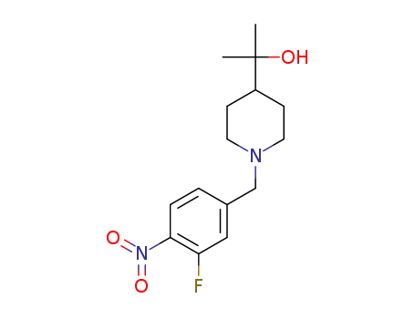 Molecular Structure of 1357923-87-5 (2-(1-(3-fluoro-4-nitrobenzyl)piperidin-4-yl)propan-2-ol)