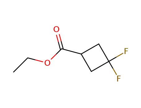 Molecular Structure of 681128-38-1 (Cyclobutanecarboxylic acid, 3,3-difluoro-, ethyl ester (9CI))