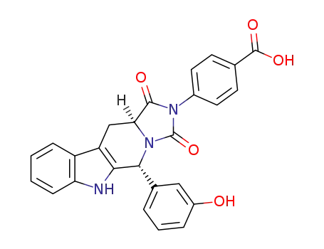(5R,11aS)-2-(4-benzoic acid)-5-(3-hydroxyphenyl)-6H-1,2,3,5,11,11a-hexahydroimidazo[1,5-b]-β-carboline-1,3-dione