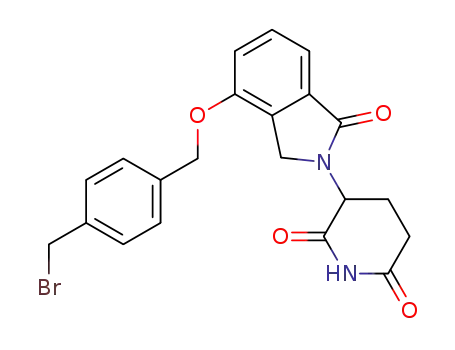 Molecular Structure of 1323407-86-8 (3-[4-[[4-(bromomethyl)phenyl]methoxy]-1-oxo-isoindolin-2-yl]piperidine-2,6-dione)