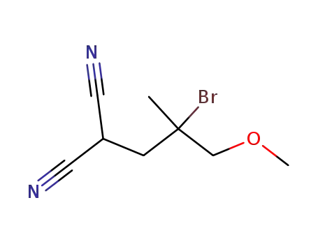 Molecular Structure of 105695-04-3 (Propanedinitrile, (2-bromo-3-methoxy-2-methylpropyl)-)