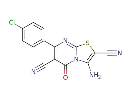 3-amino-7-(4-chlorophenyl)-5H-5-oxo-thiazolo<3,2-a>pyrimidine-2,6-dicarbonitrile