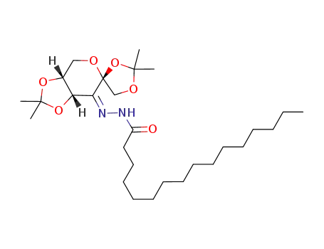 Molecular Structure of 1158837-39-8 ((Z)-3-palmitoylhydrazono-1,2:4,5-di-O-isopropylidene-β-D-erythro-2-hexulopyranose)