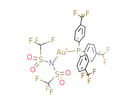 Molecular Structure of 888020-56-2 (tris(p-trifluoromethylphenyl)phosphine gold bis(trifluoromethanesulfonyl)imidate)